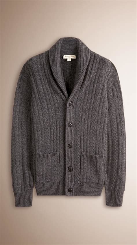 Wool Cashmere Cardigan in Dark grey melange 